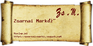 Zsarnai Markó névjegykártya